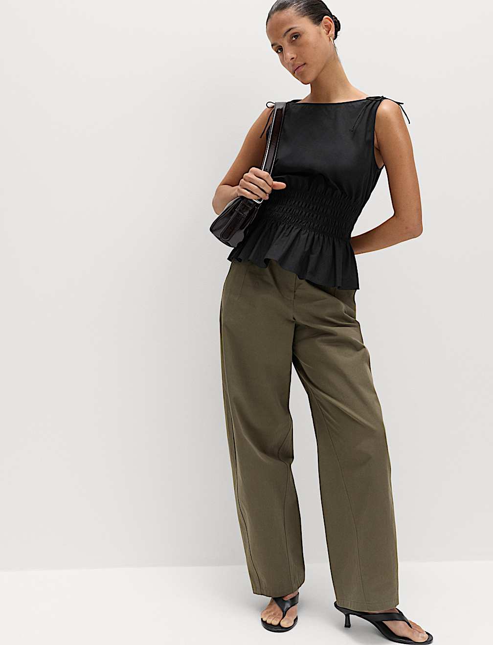 Pure Cotton Shirred Top