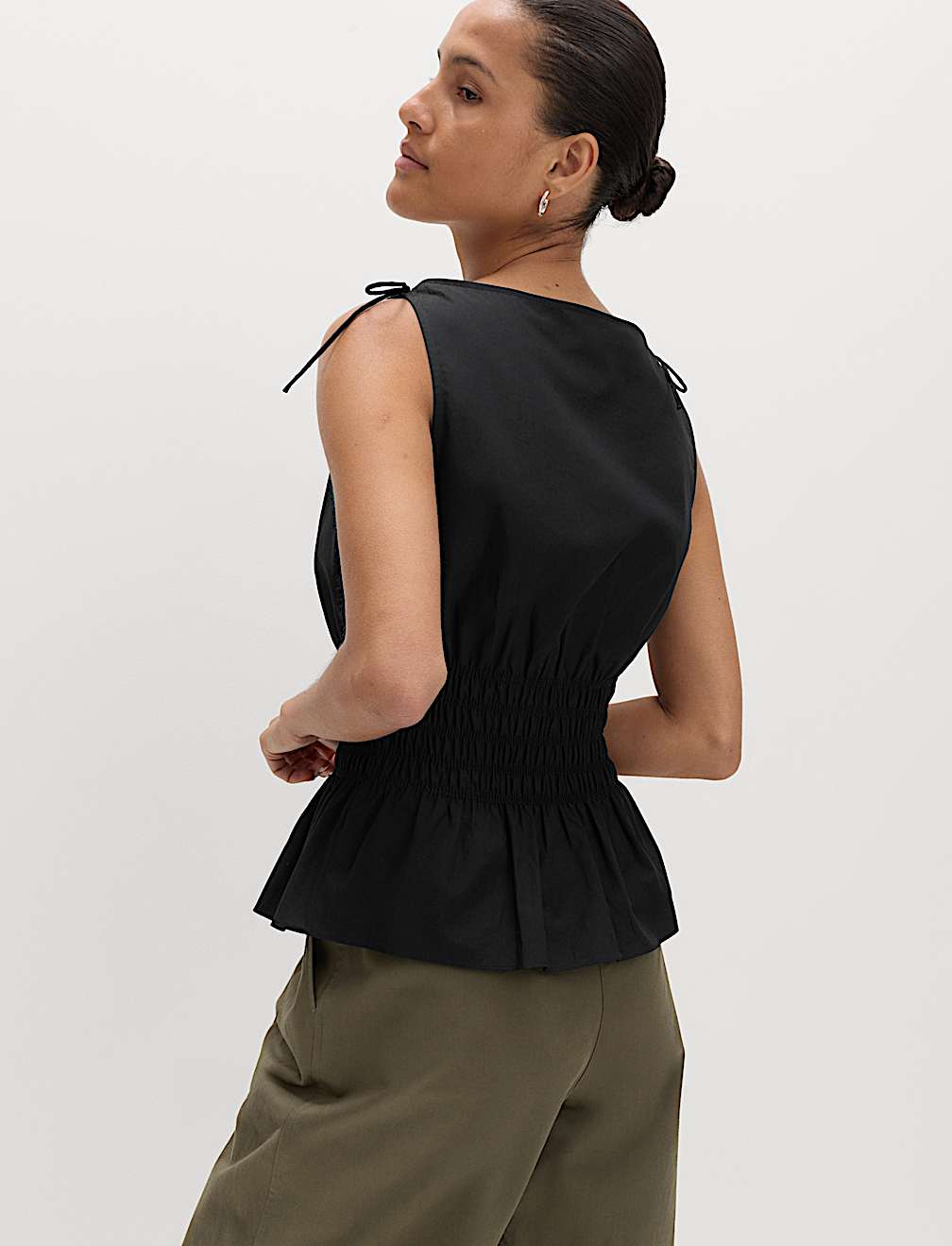 Pure Cotton Shirred Top