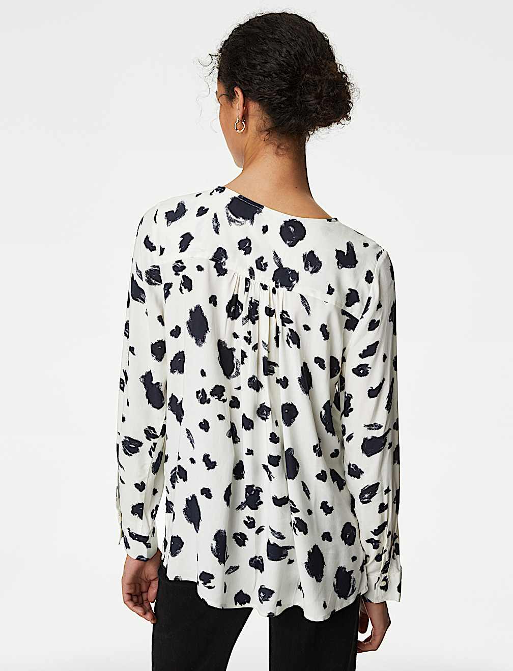 Printed Tie Neck Blouse