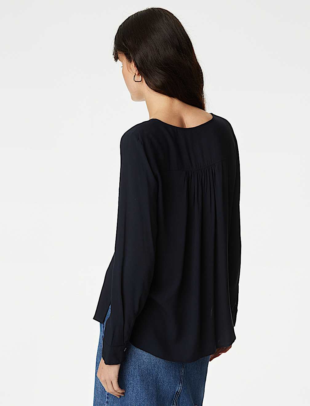 V-Neck Tie Front Blouse