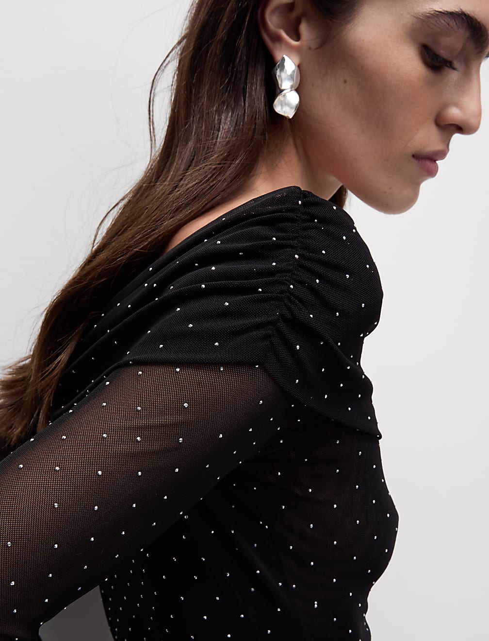 Embellished Off The Shoulder Bardot Top