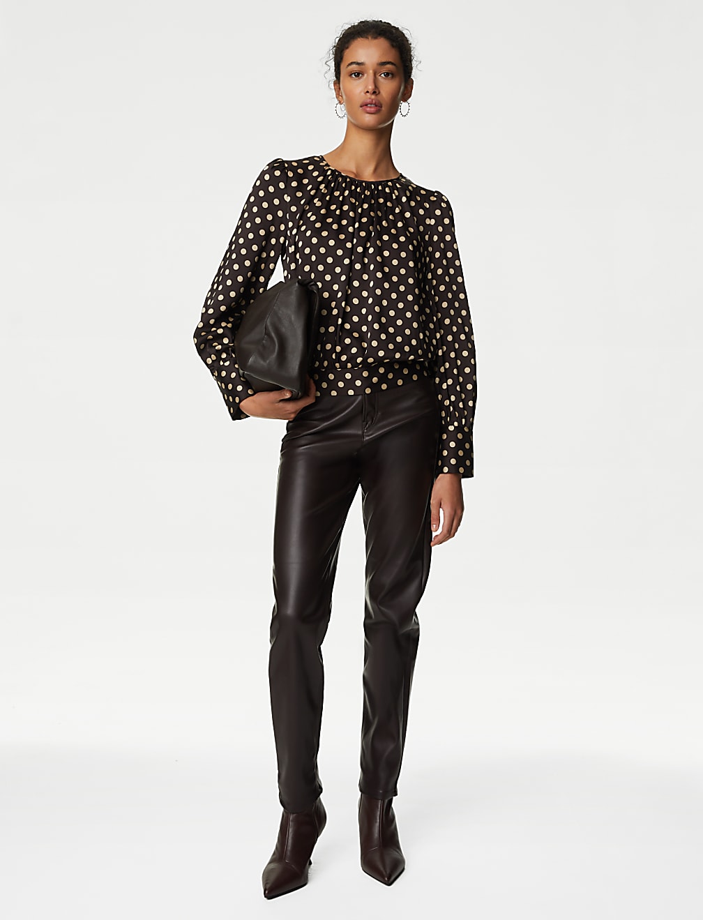 Satin Polka Dot Blouse