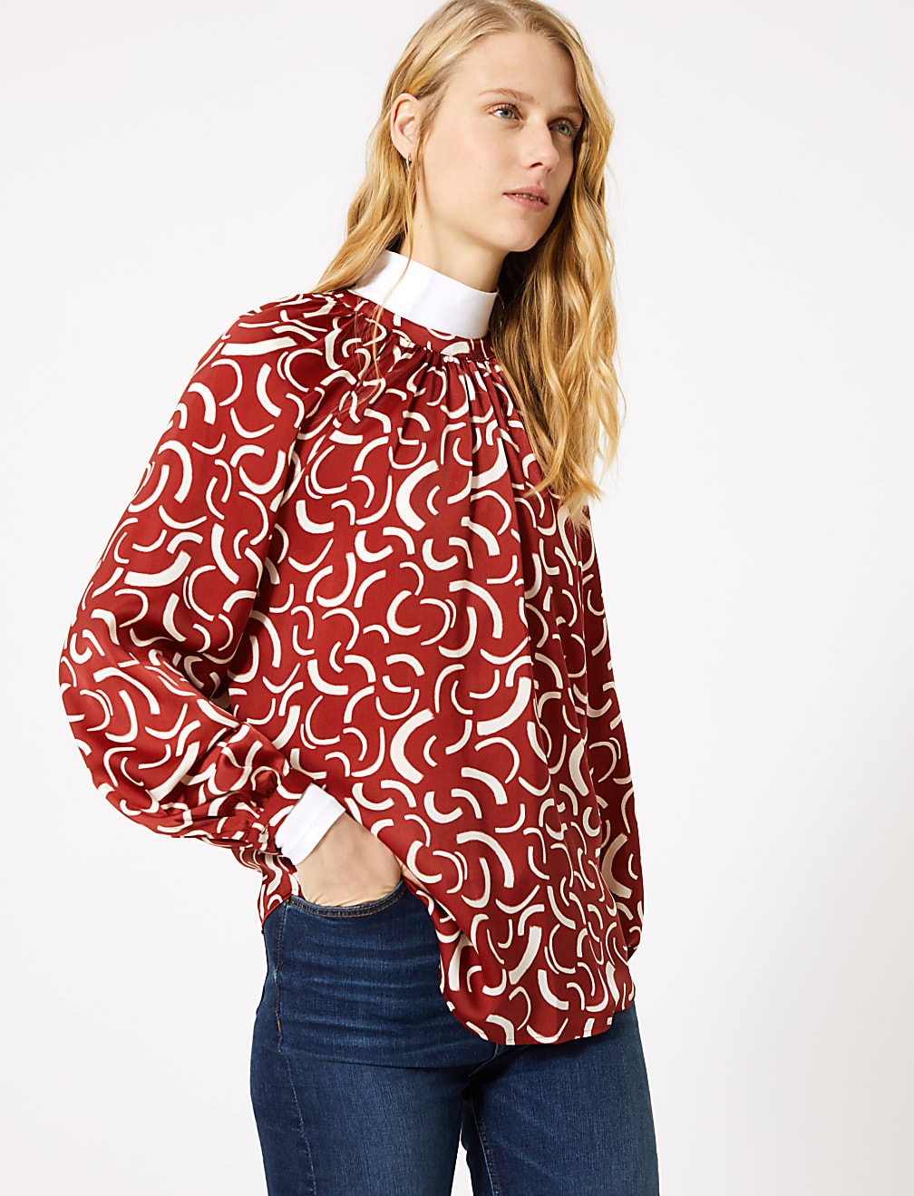 Satin Printed Blouse