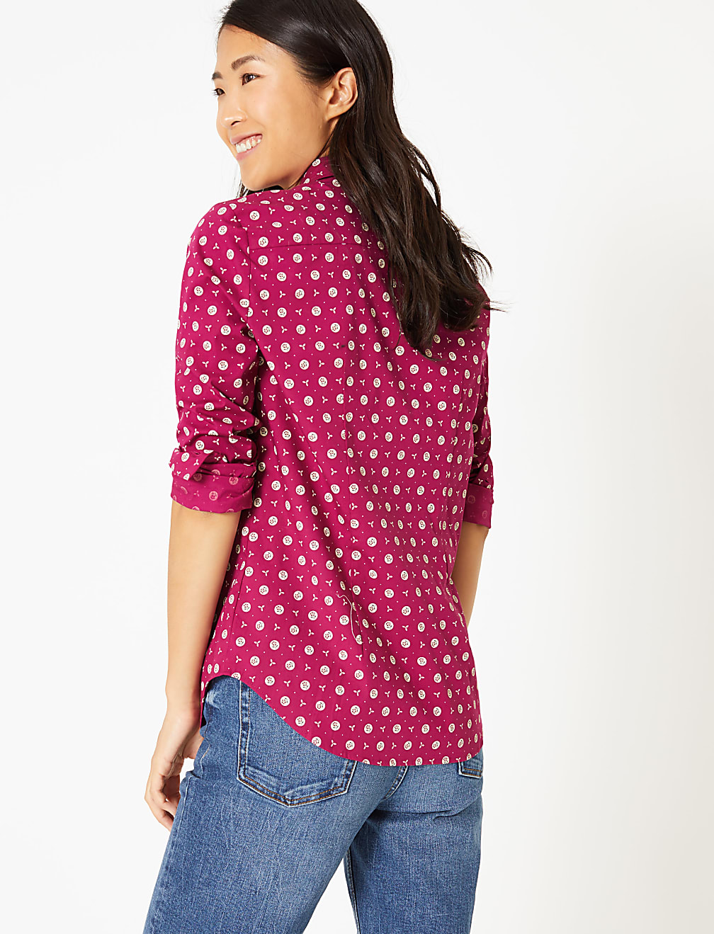Cotton Rich Floral Print Slim Fit Shirt