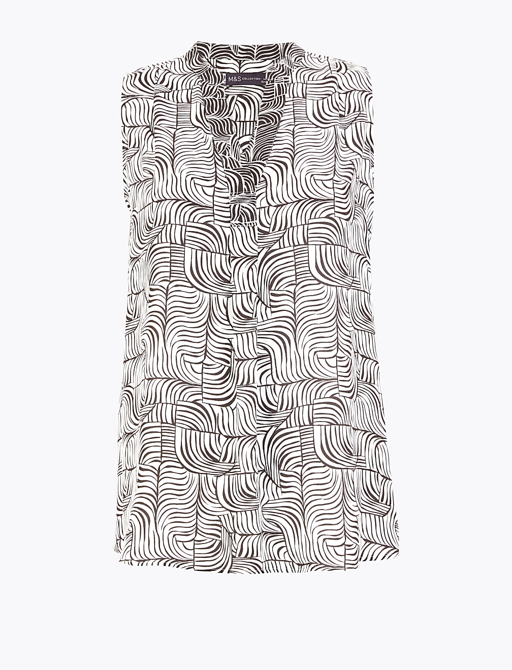 Printed V-Neck Sleeveless Shell Top