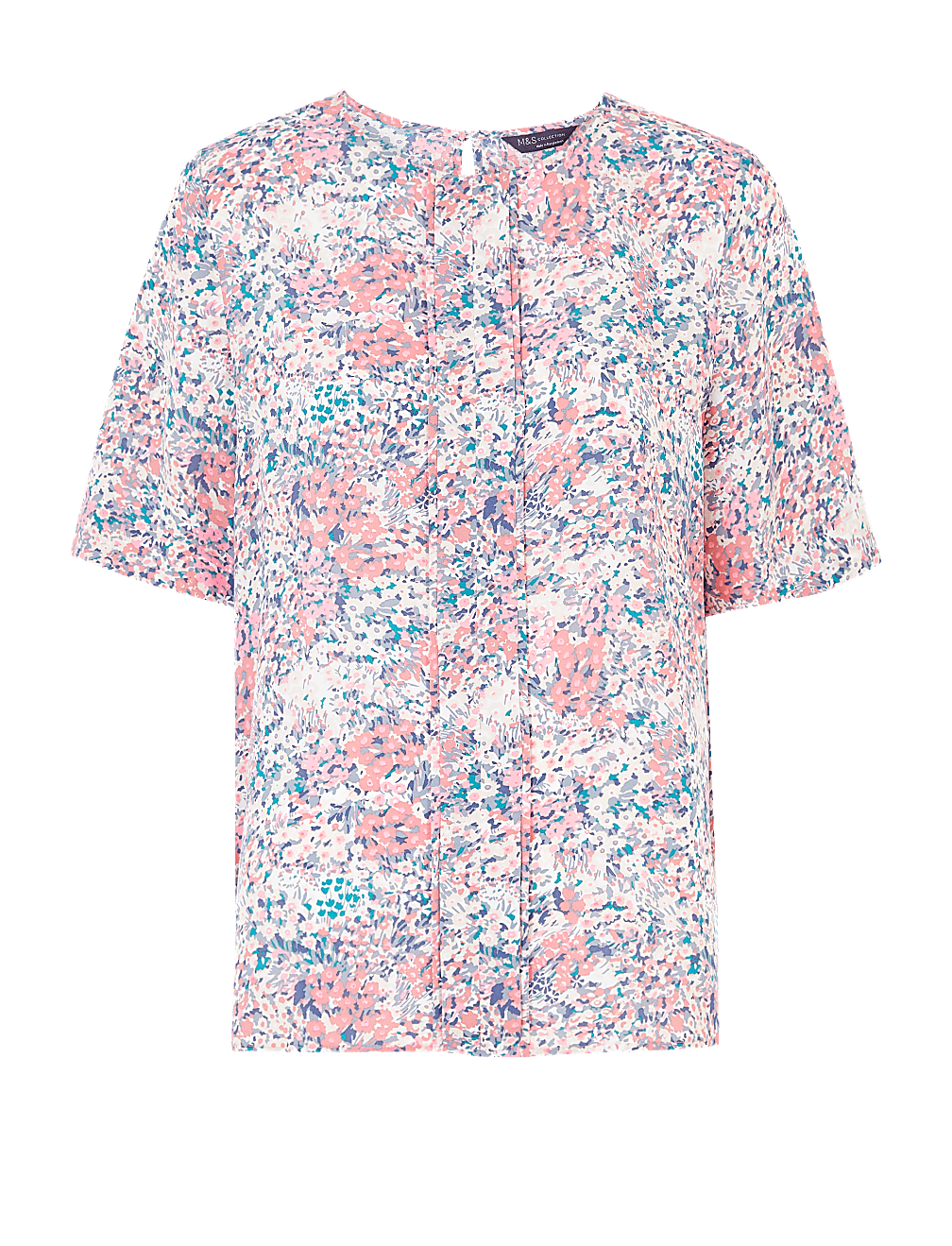 Floral Woven Pleat Front Top