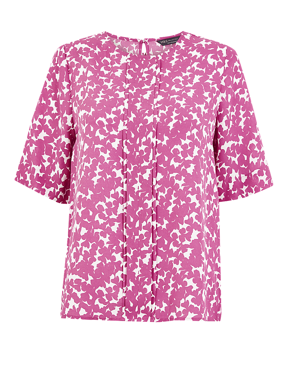 Floral Pleat Front Woven Blouse
