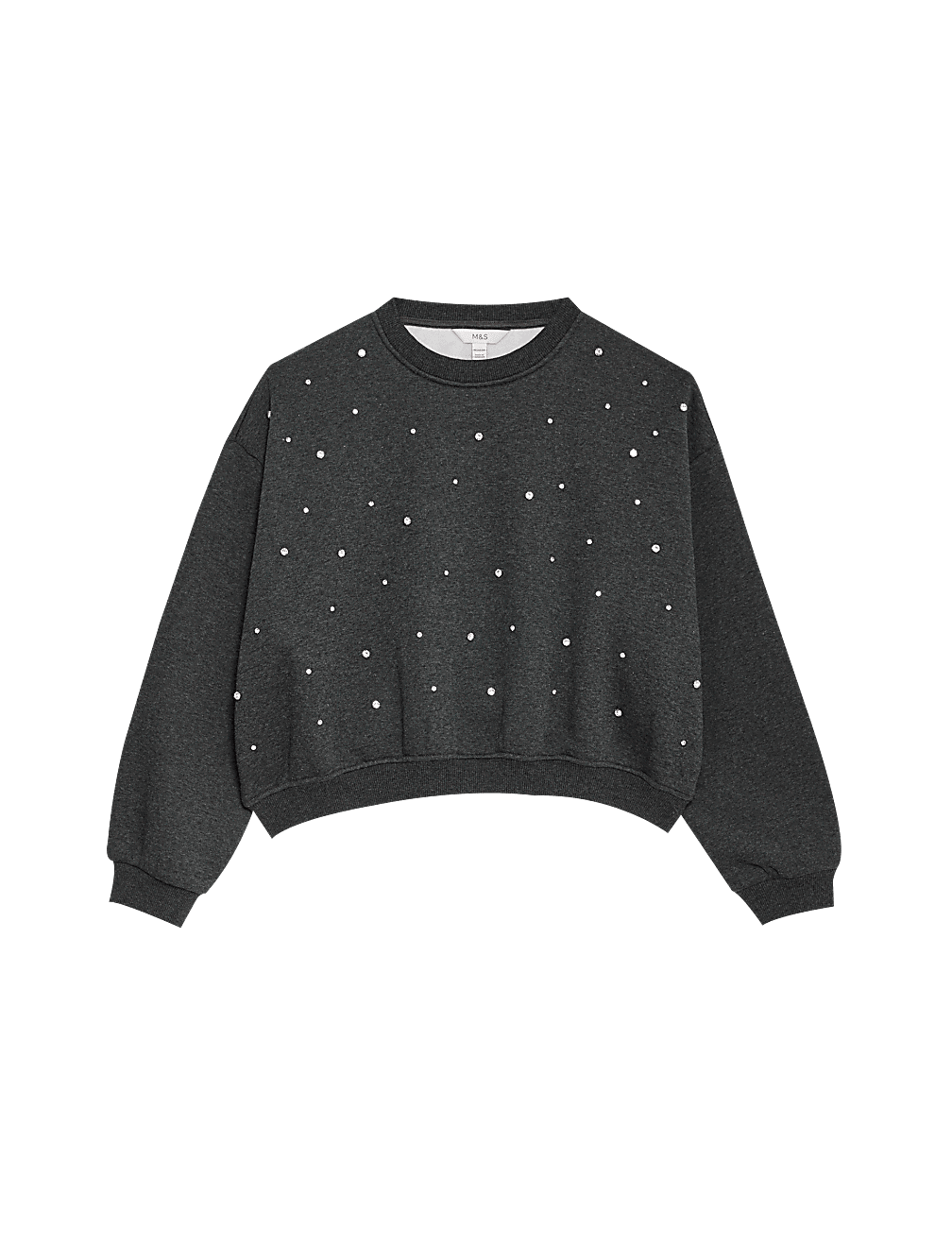 Cotton Blend Embellished Sweatshirt