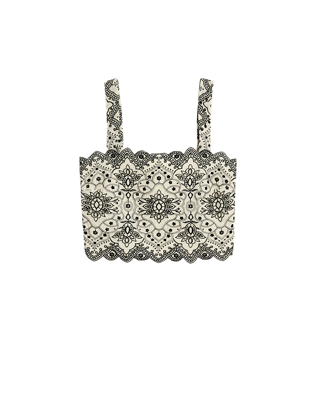 Pure Cotton Broderie Slim Fit Crop Top