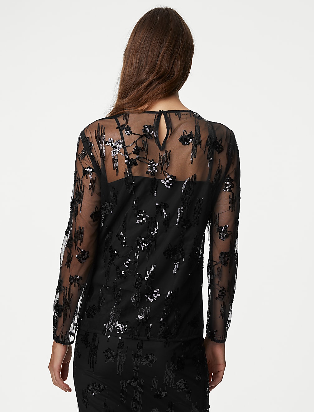 Mesh Embellished Top