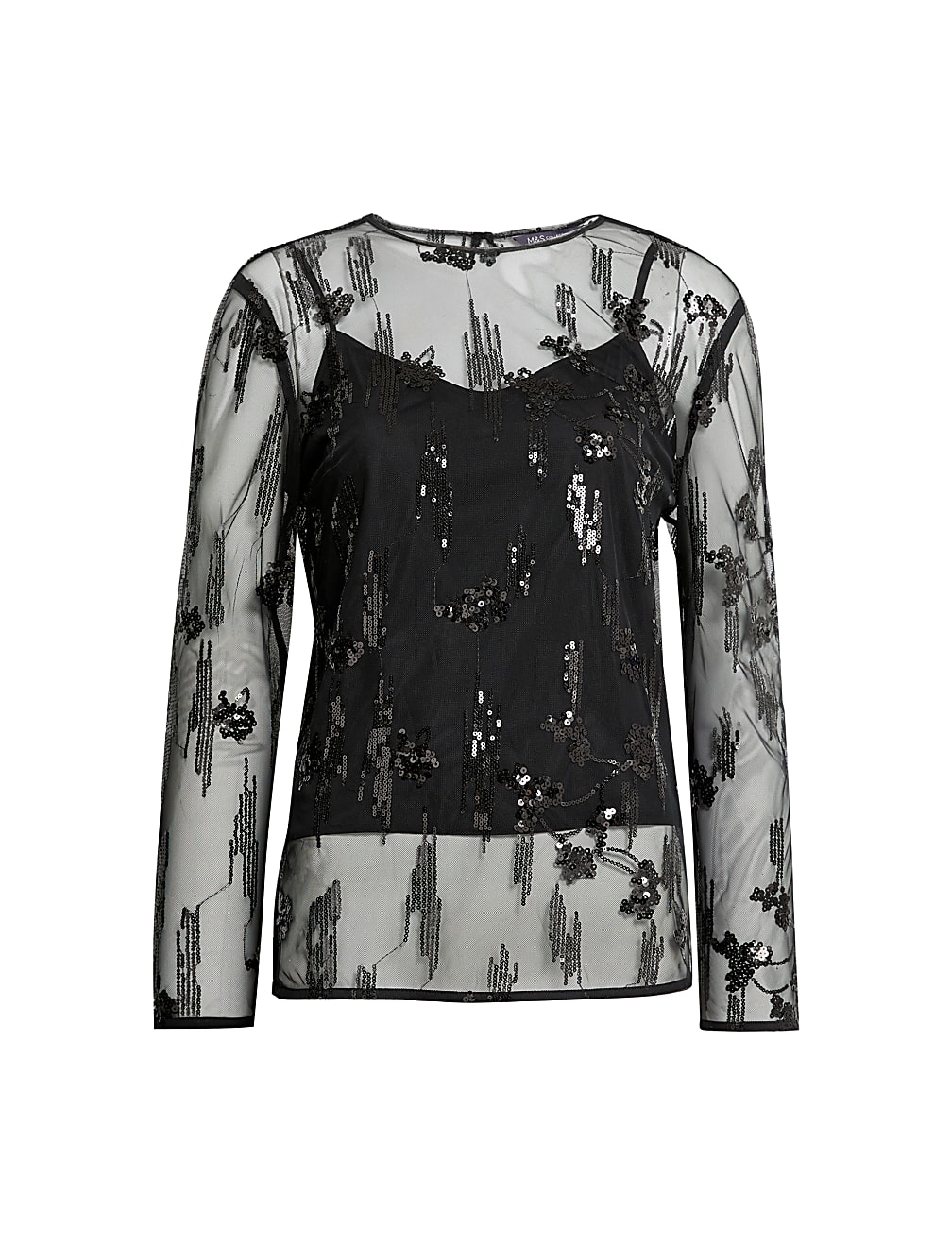 Mesh Embellished Top