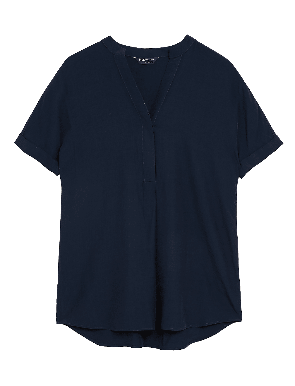 V-Neck Longline Short Sleeve Tunic