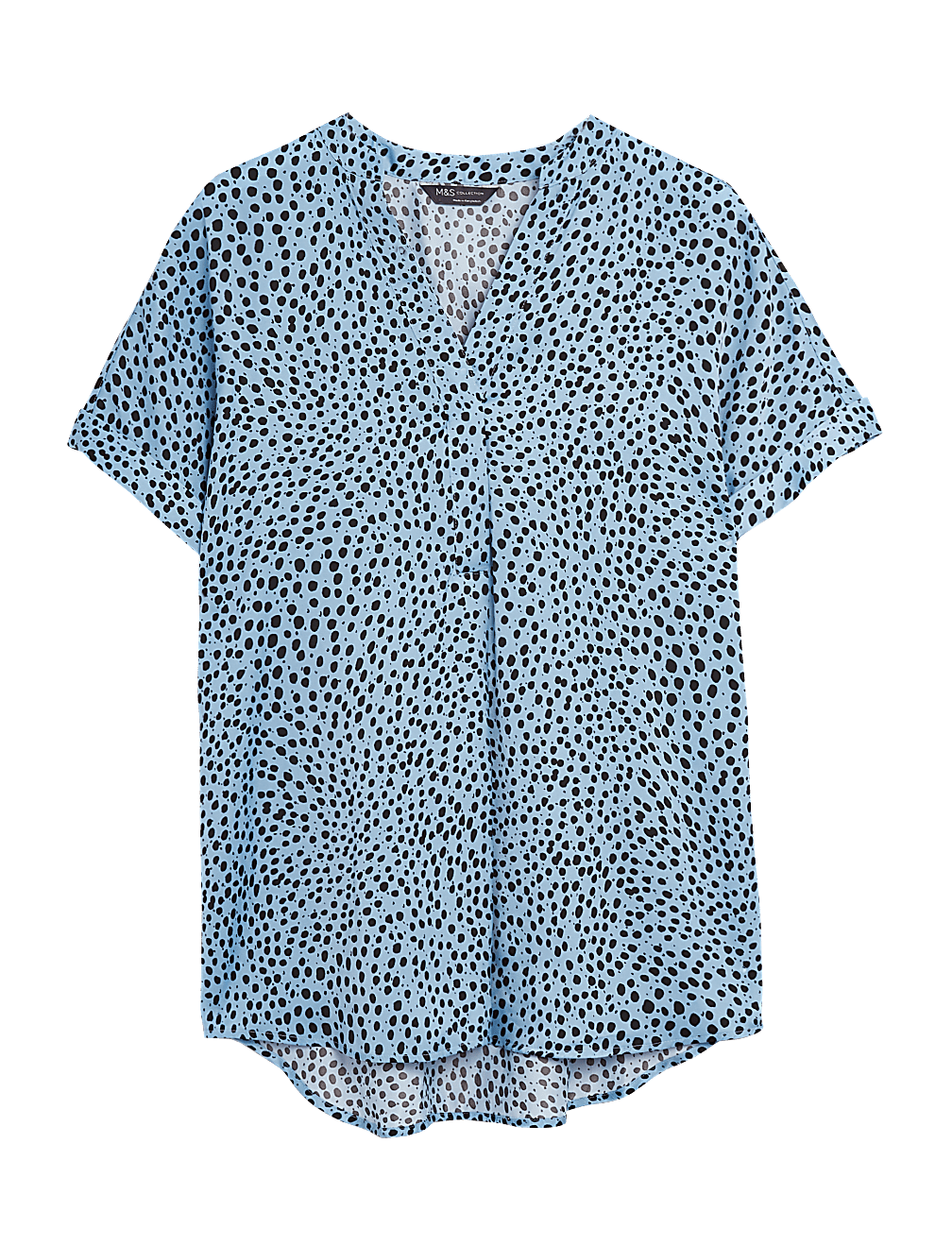 Printed V-Neck Longline Short Sleeve Tunic
