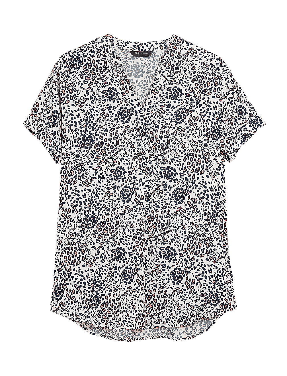 Animal Print V-Neck Short Sleeve Tunic