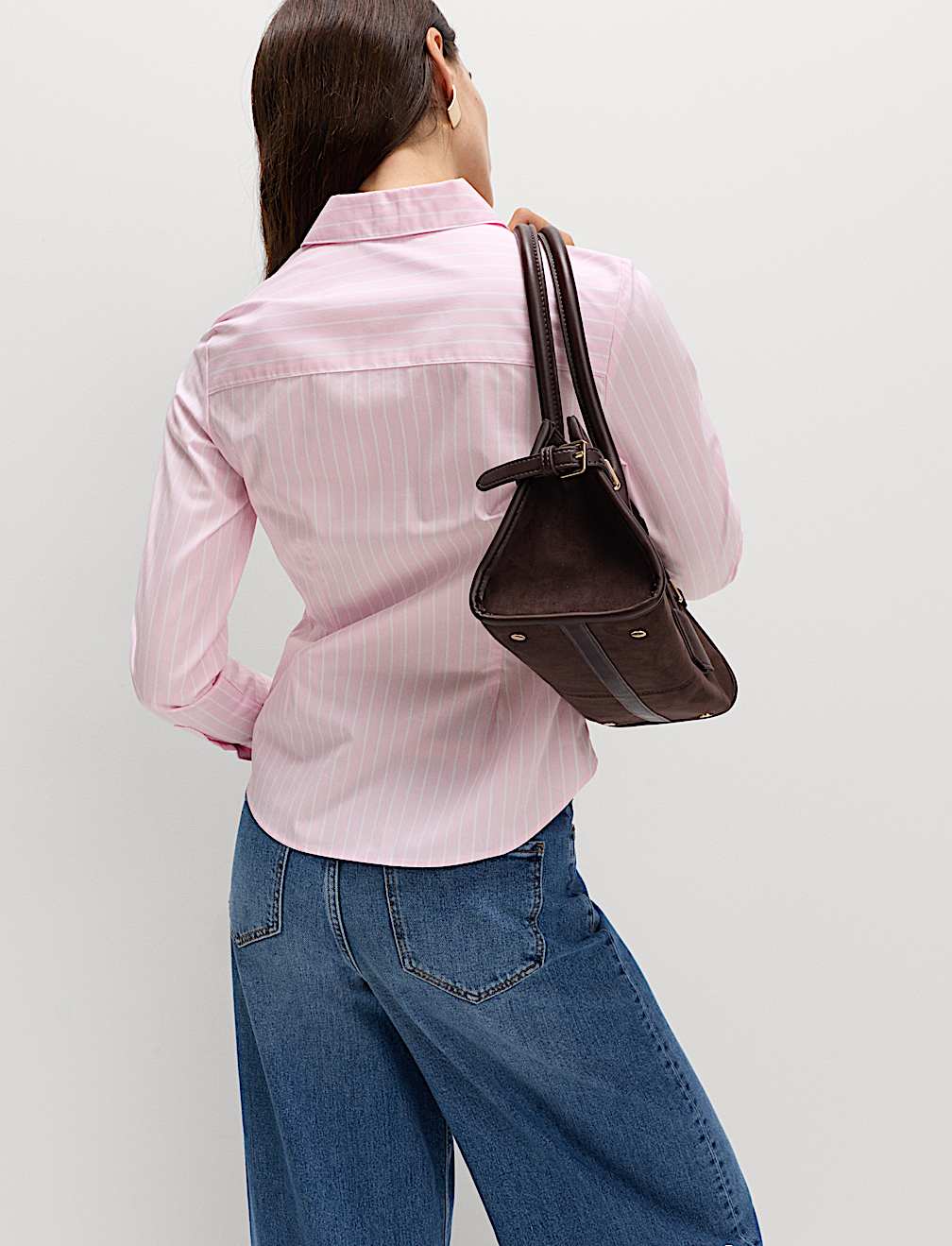 Cotton Rich Striped Collared Fitted Shirt