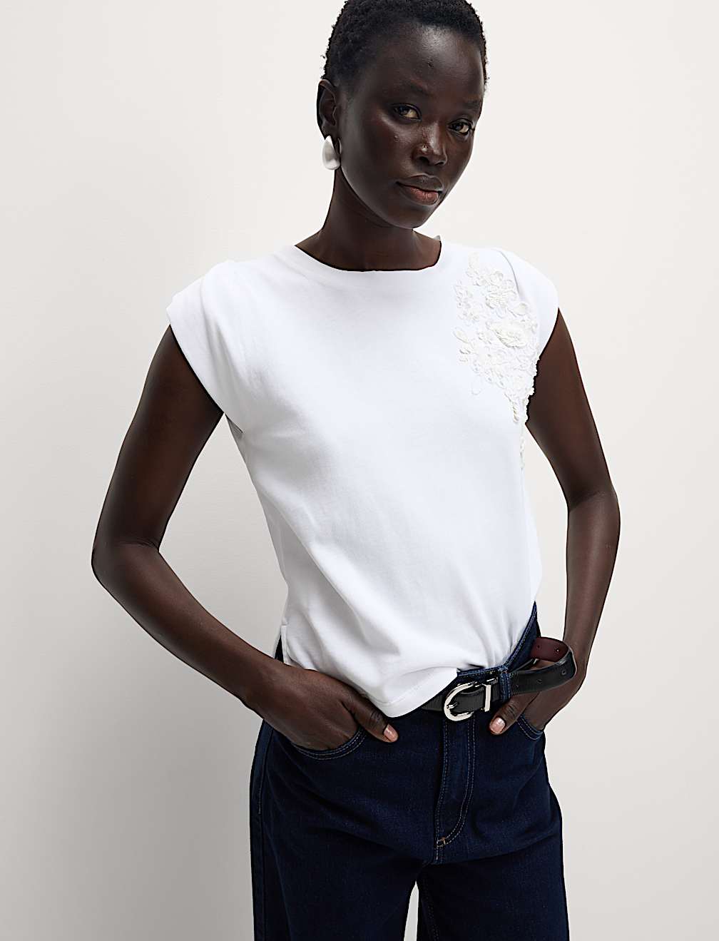 Pure Cotton Embellished Regular Fit Top