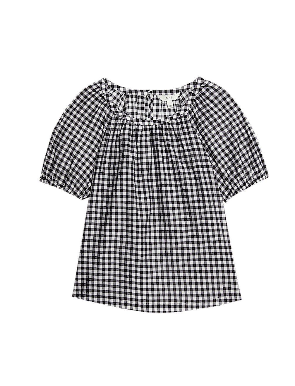 Lyocell Rich Printed Crew Neck Blouse