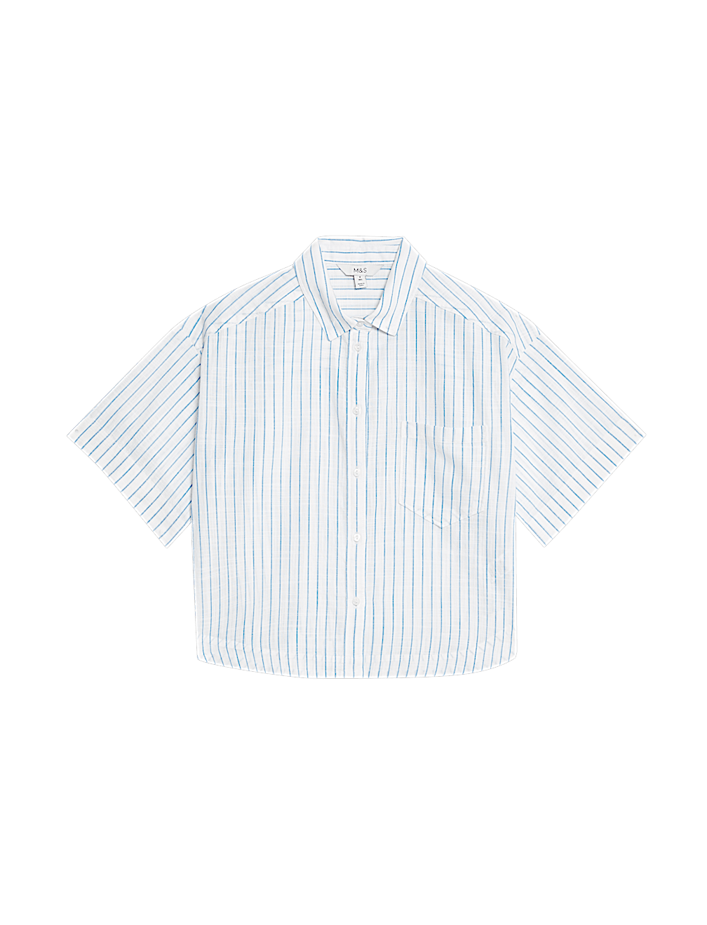 Pure Cotton Cropped Striped Shirt