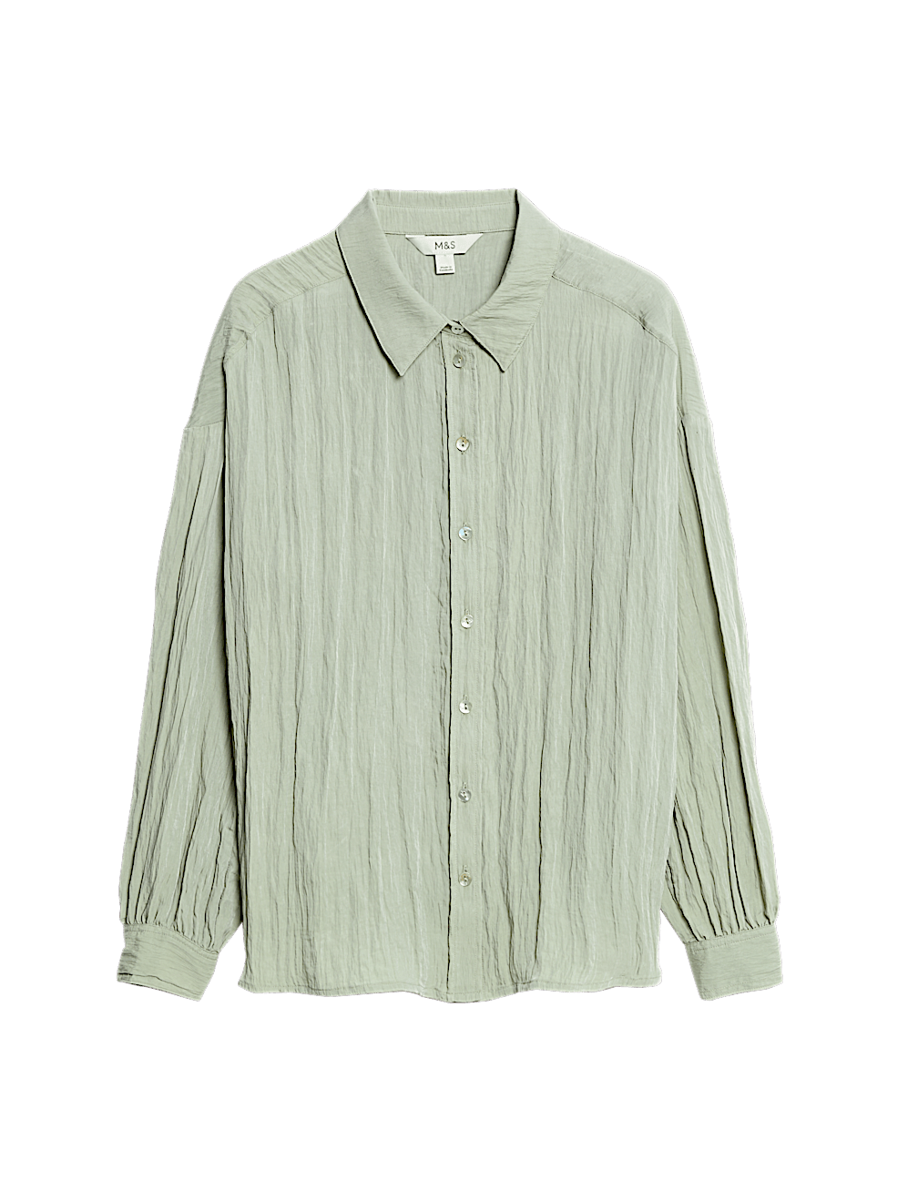 Crinkle Textured Collared Shirt
