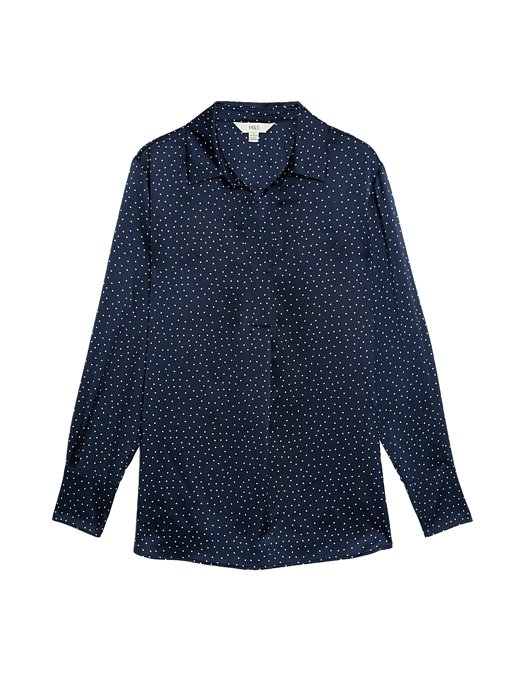 Polka Dot Collared Popover Blouse