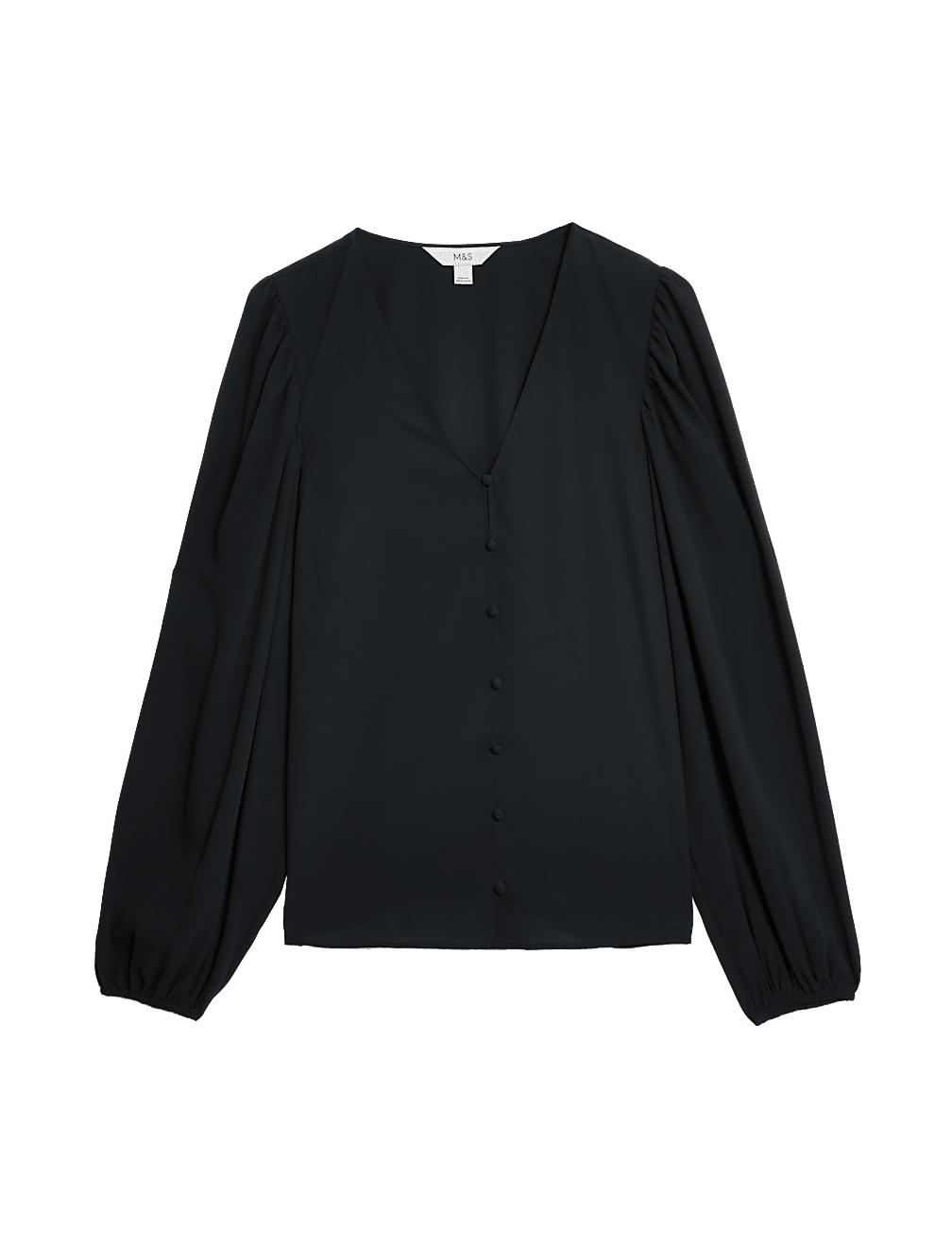 V-Neck Button Detail Blouse