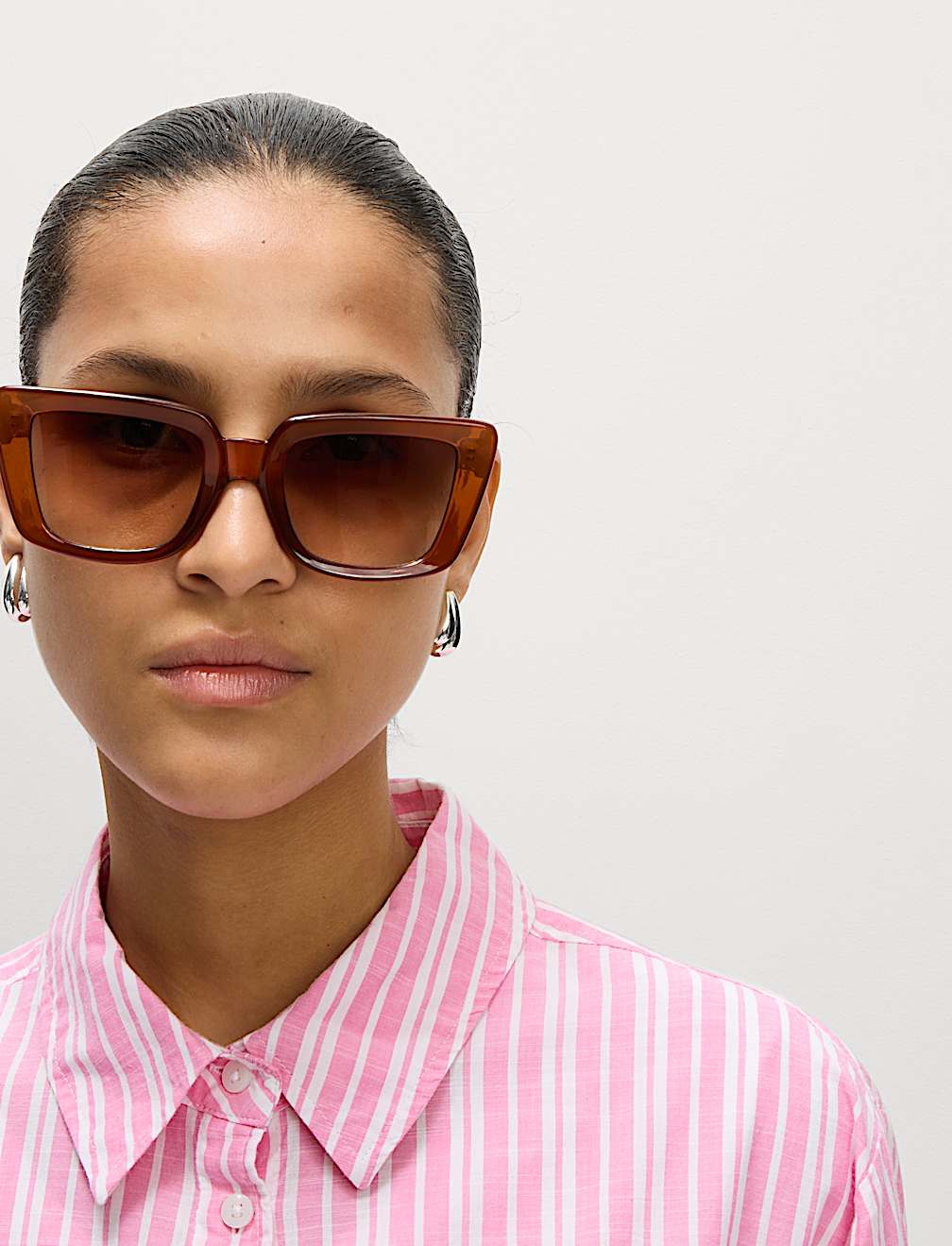 Pure Cotton Striped Collared Shirt