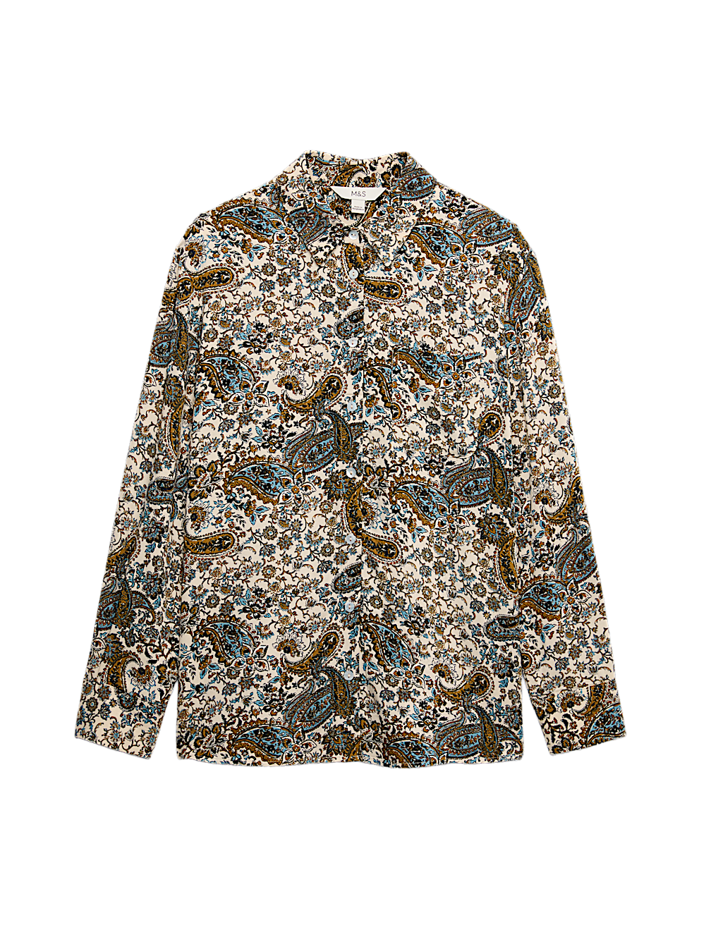 Printed Collared Button Through Blouse