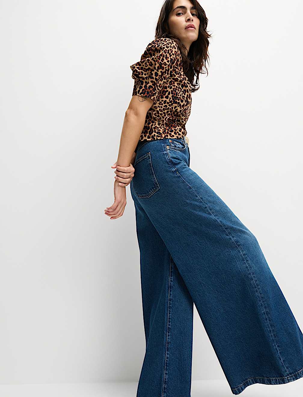 Pure Cotton Animal Print Slim Fit Top