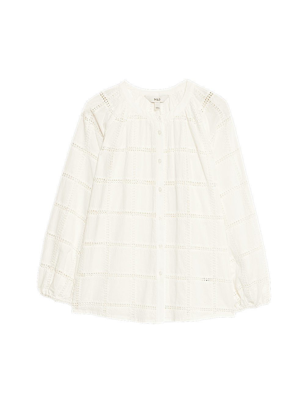 Pure Cotton Broderie Blouse