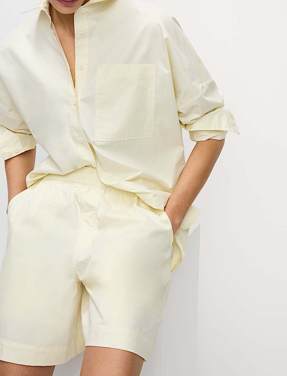 Pure Cotton Collared Button Through Oversized Shirt