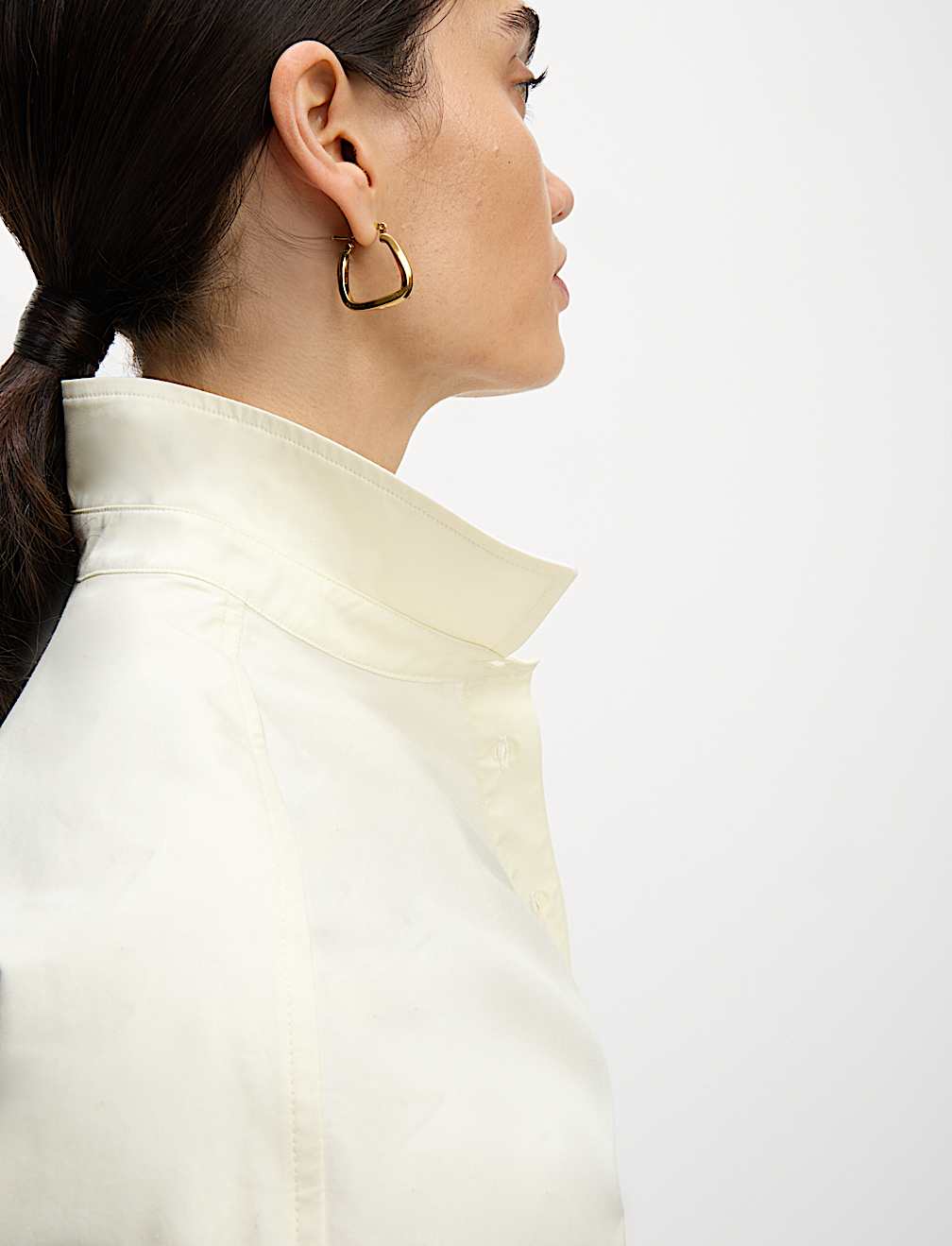 Pure Cotton Collared Button Through Oversized Shirt