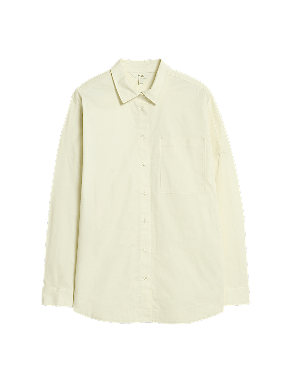 Pure Cotton Collared Button Through Oversized Shirt