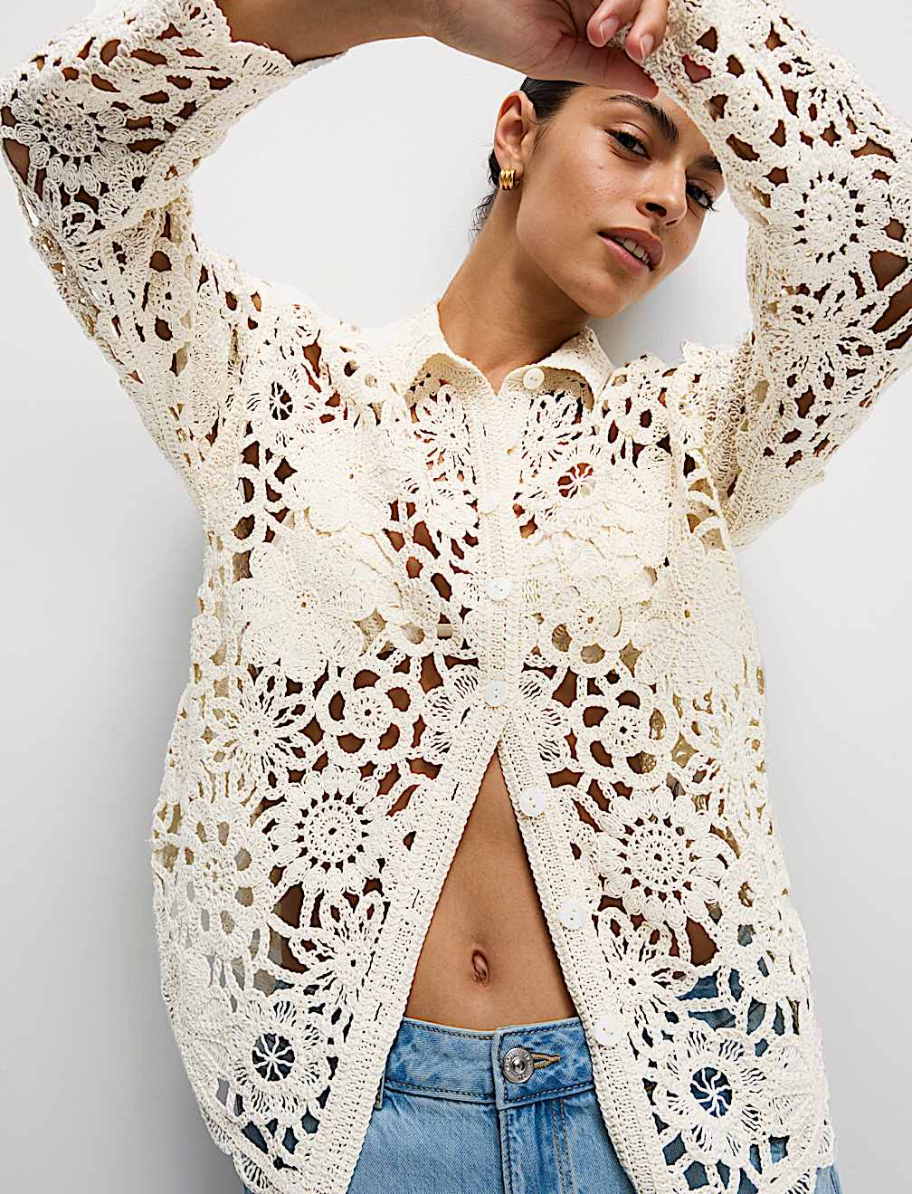 Crochet Collared Shirt