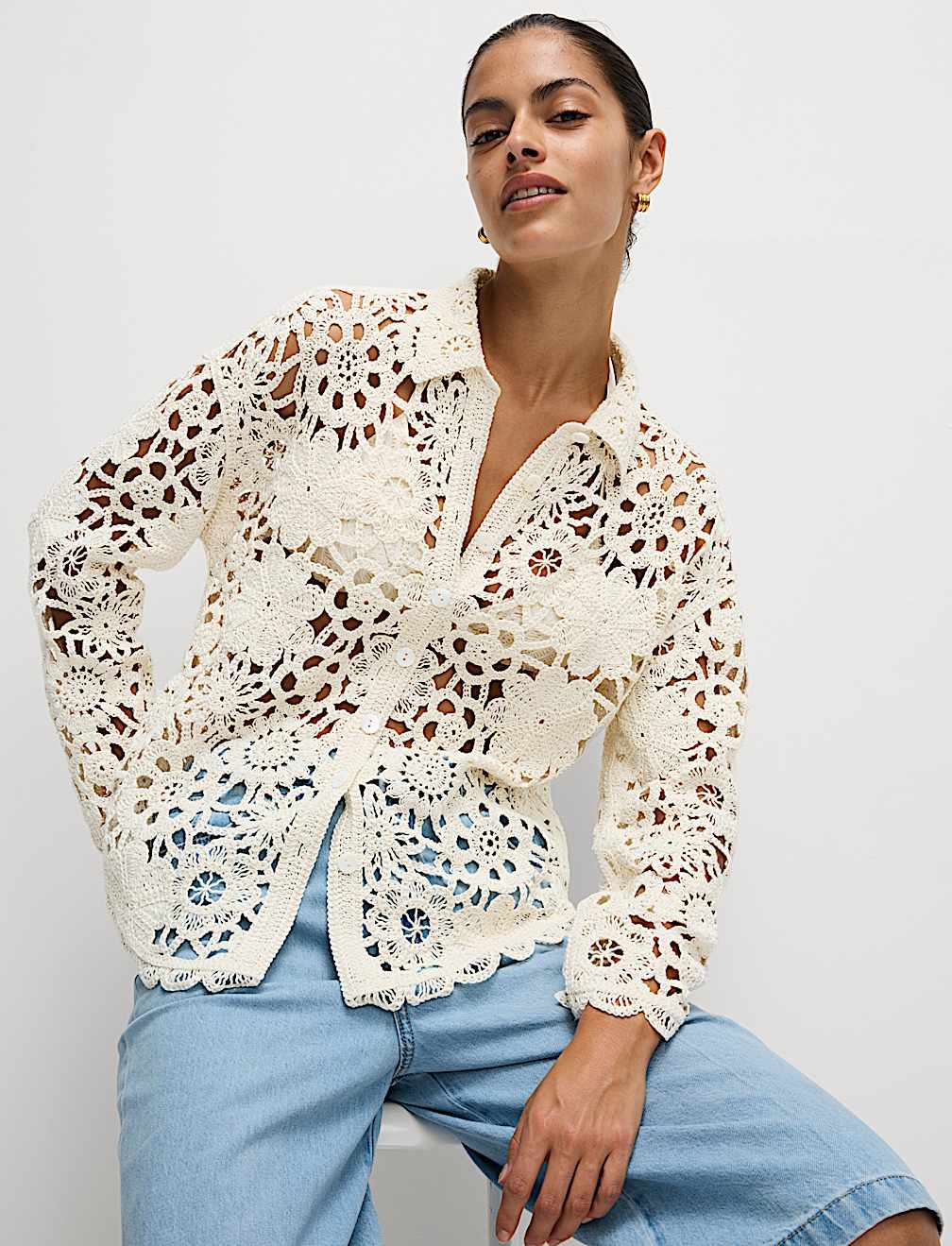 Crochet Collared Shirt