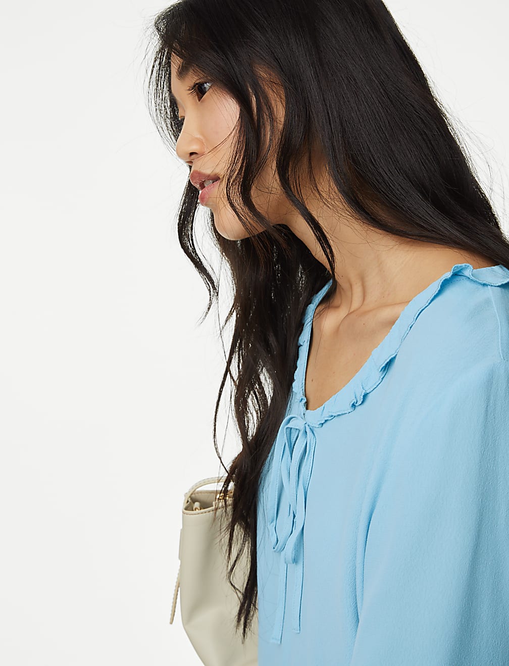 V-Neck Frill Detail Blouse