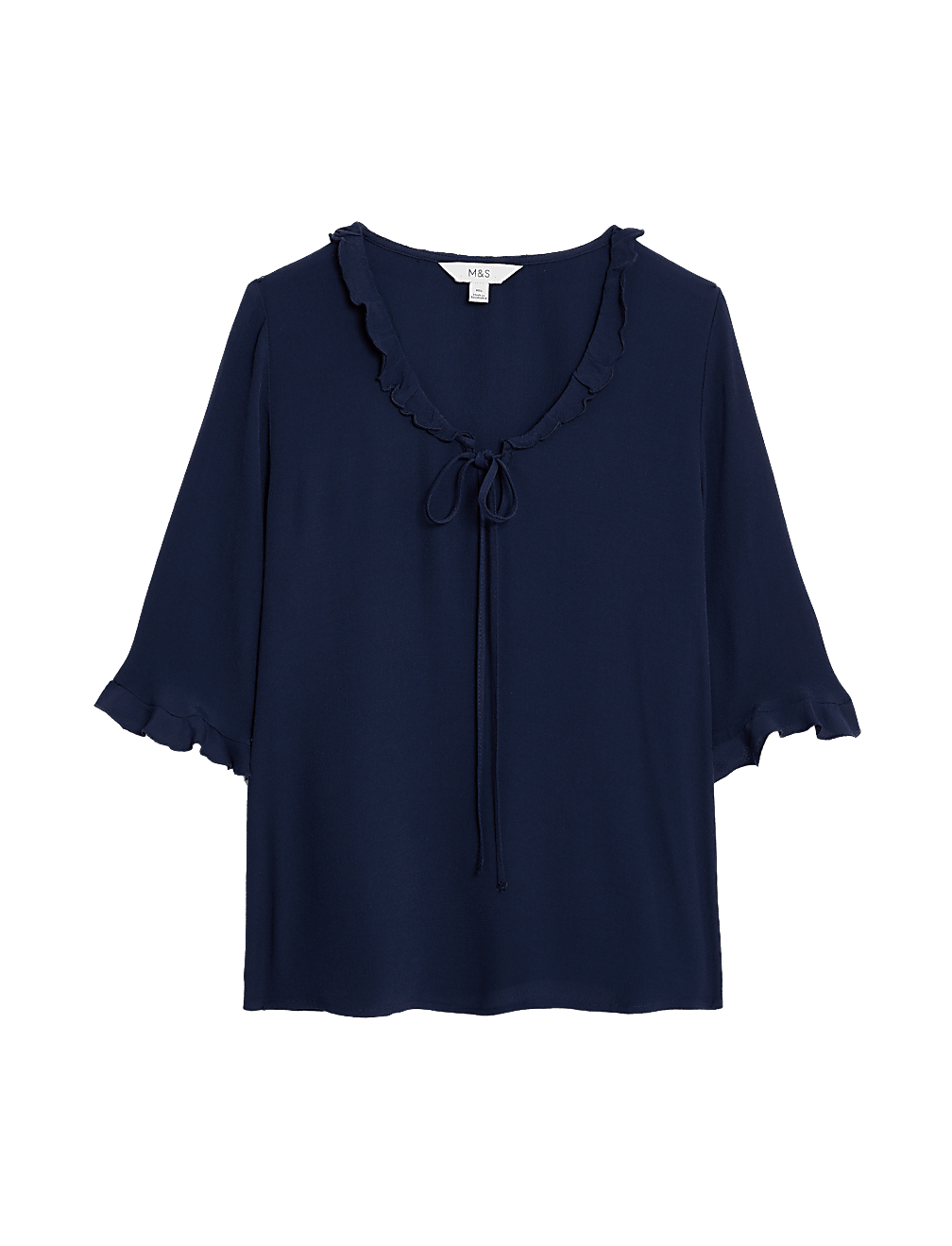 Tie Neck Frill Detail Blouse