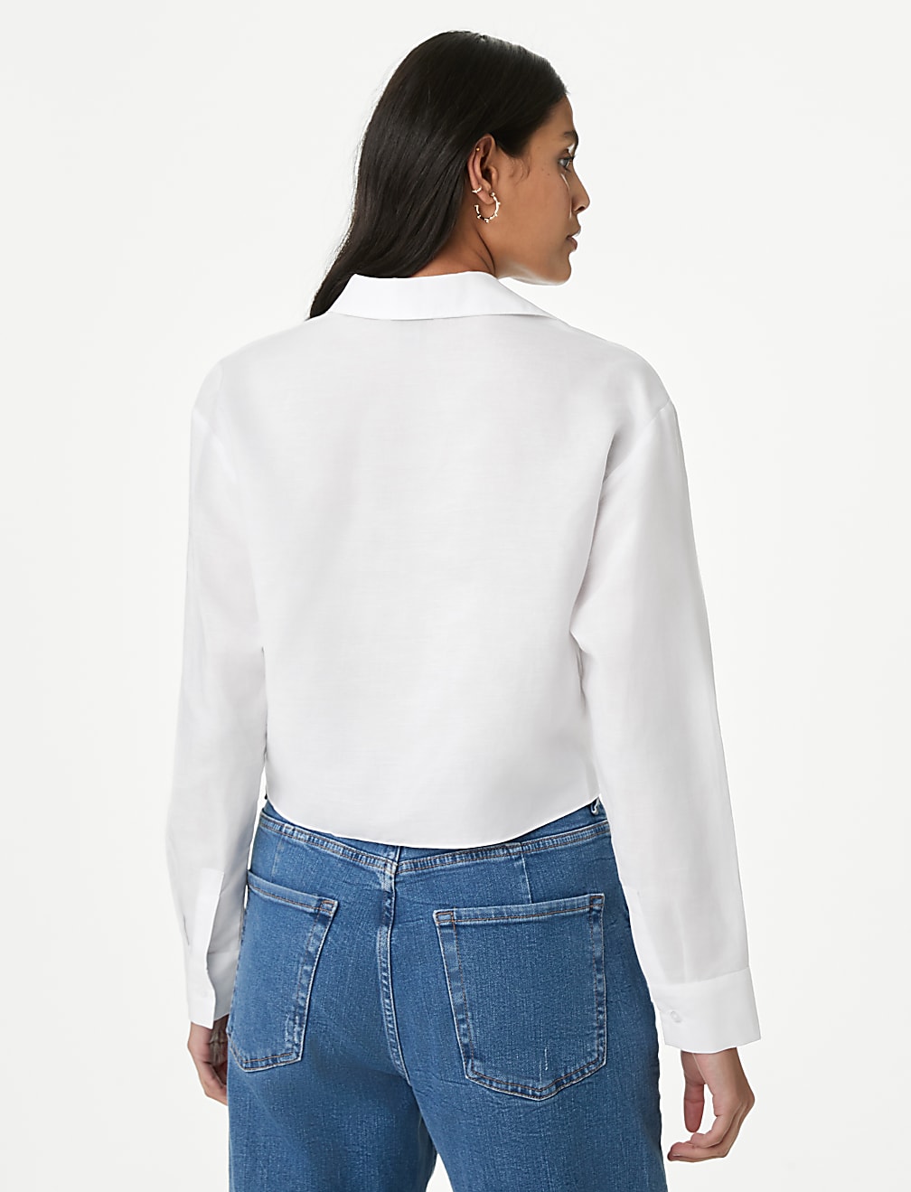 Lyocell Rich Tie Front Shirt with Linen