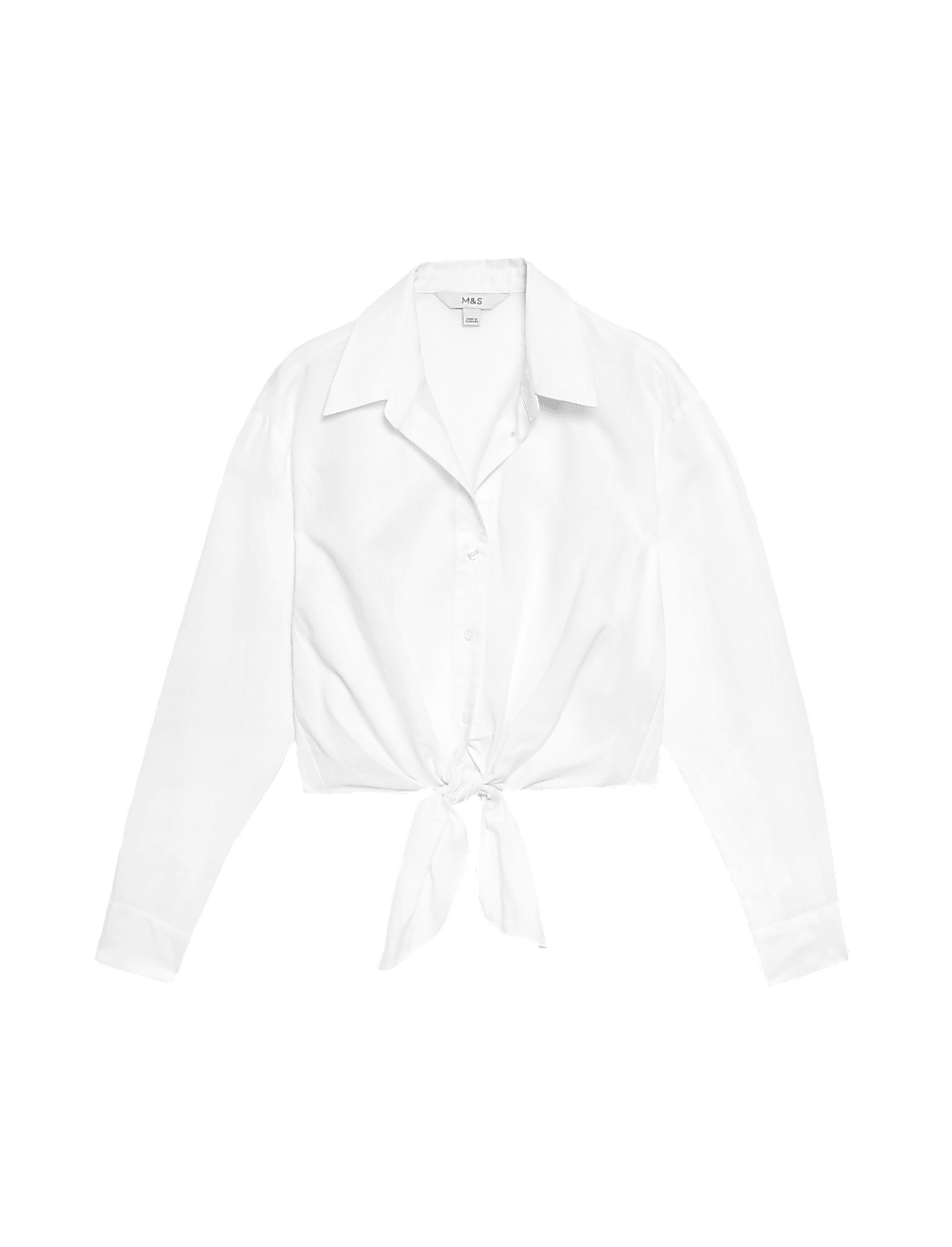 Lyocell Rich Tie Front Shirt with Linen