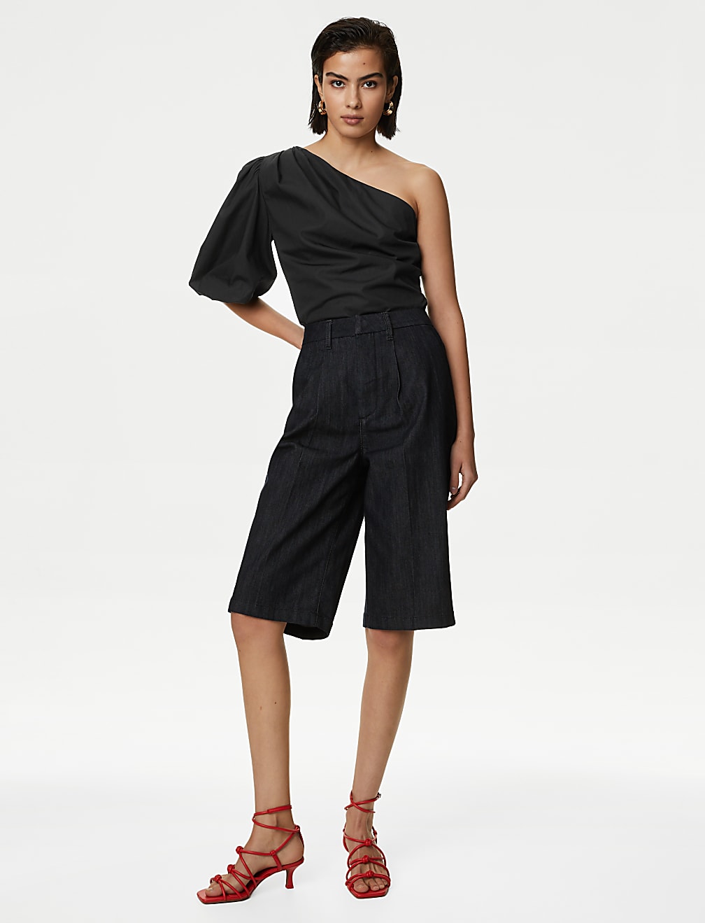 Pure Cotton One Shoulder Blouse