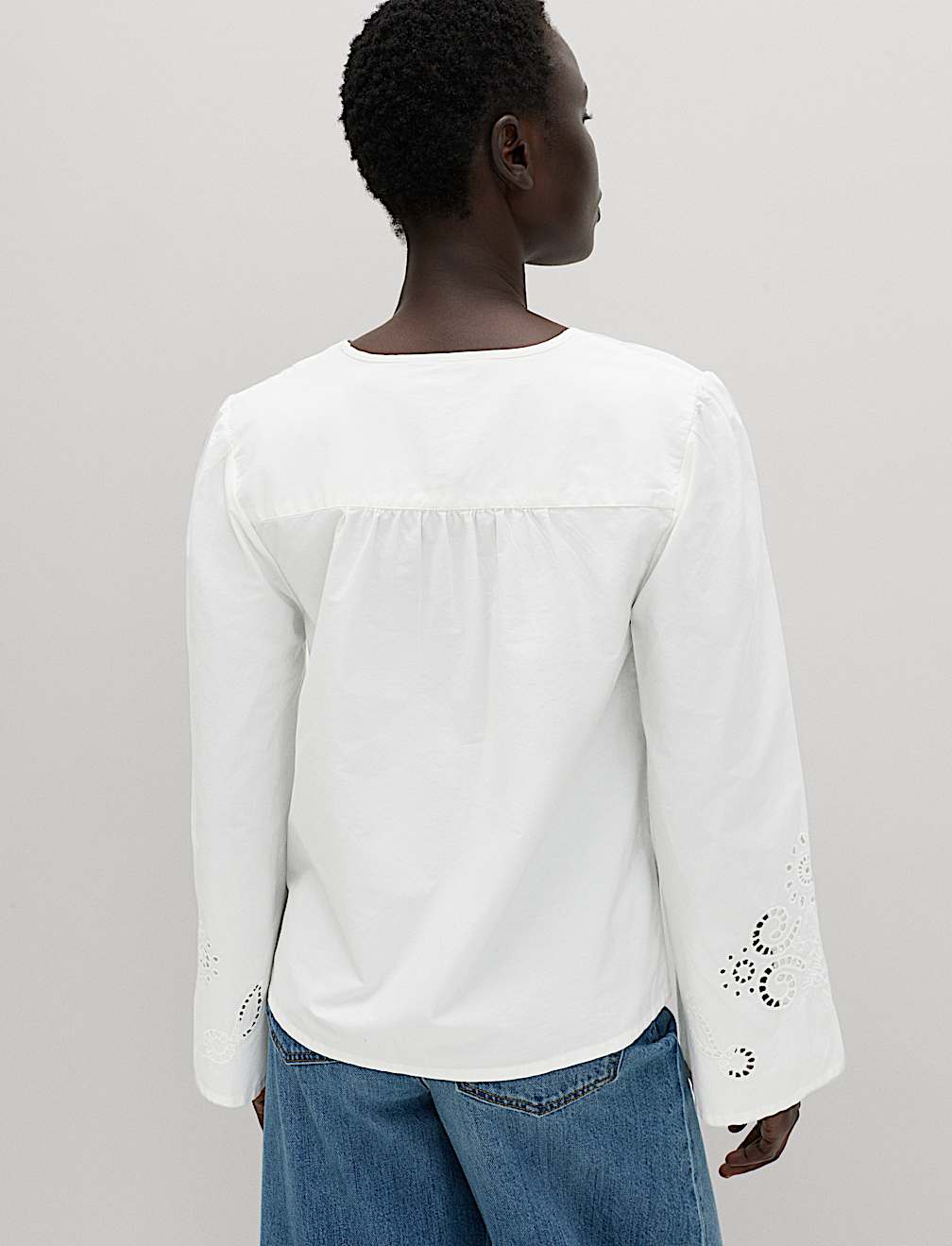 Pure Cotton Cutwork Detail Blouse