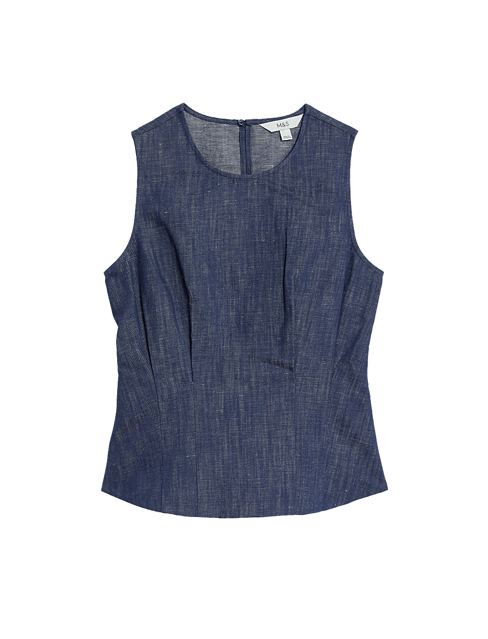 Denim Round Neck Blouse