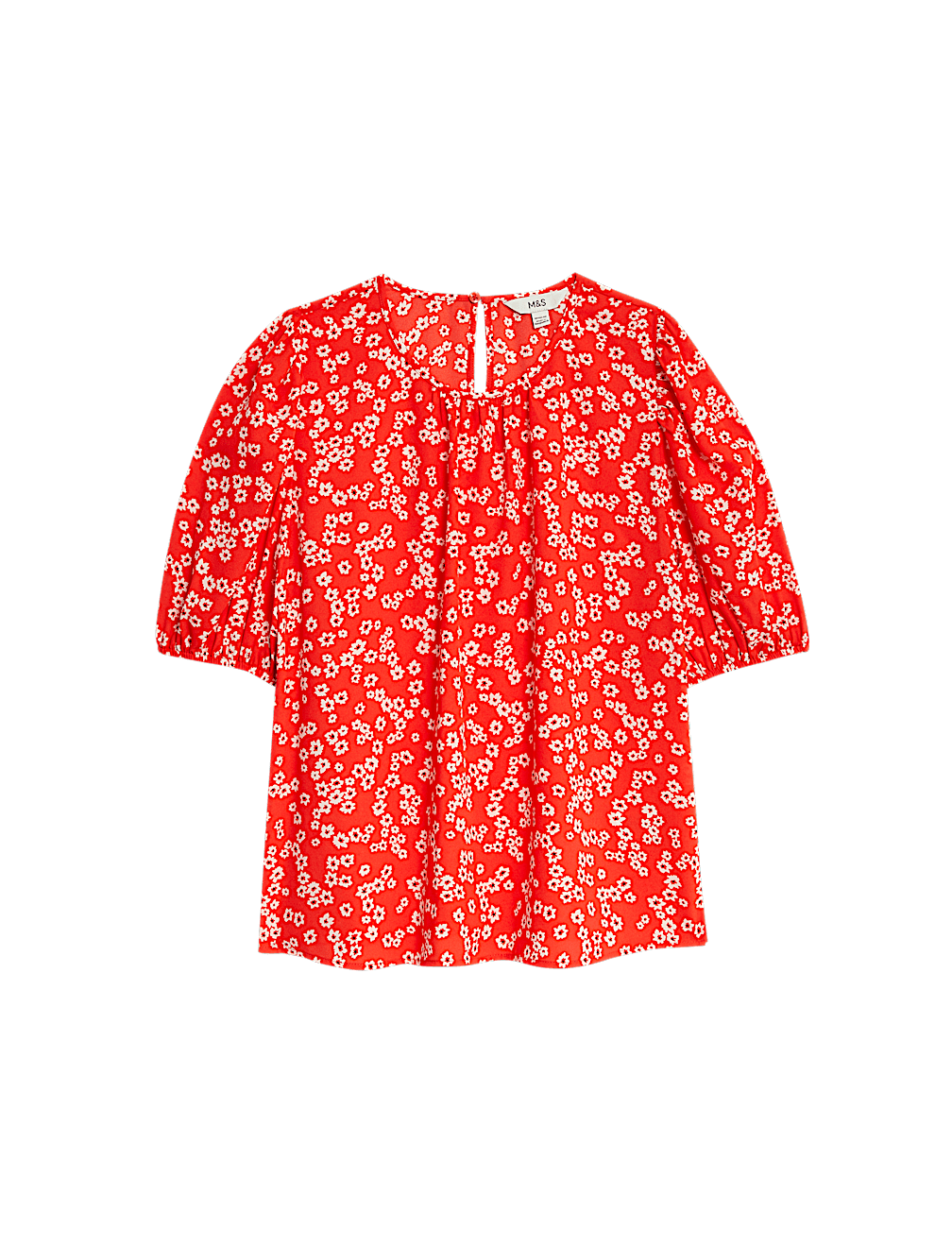 Printed Puff Sleeve Blouse