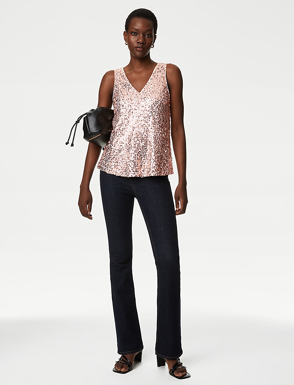Sequin V-Neck Cami Top