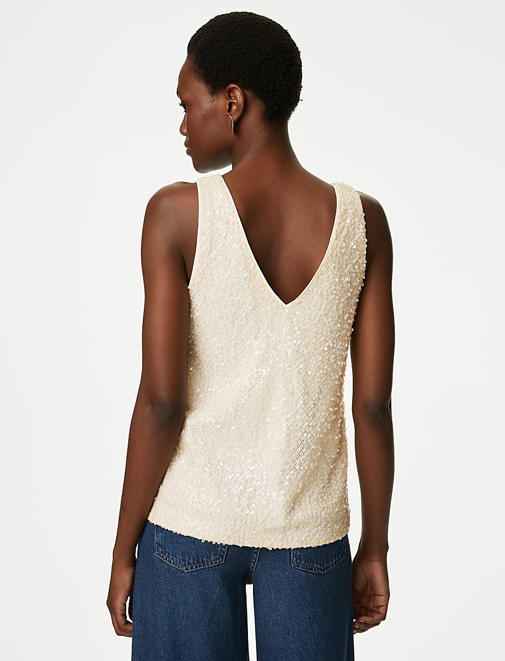 Sequin V-Neck Cami Top