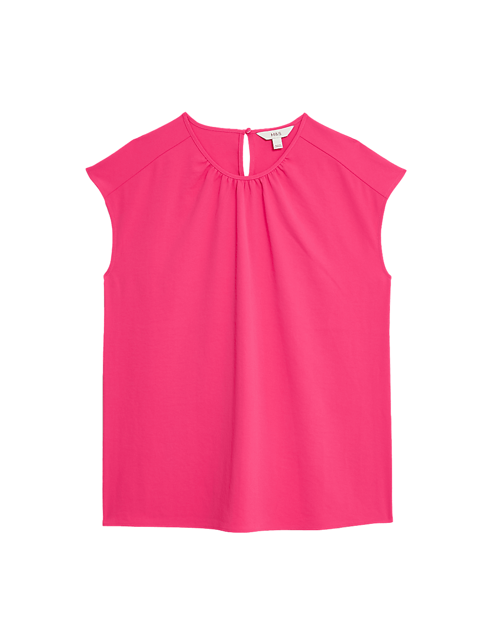 Round Neck Shirred Detail Blouse