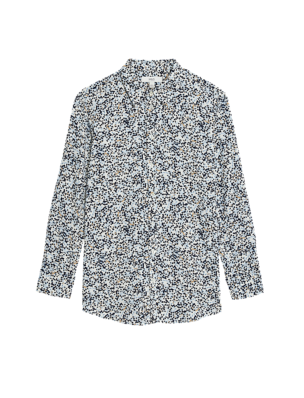 Printed Collared Button Through Blouse