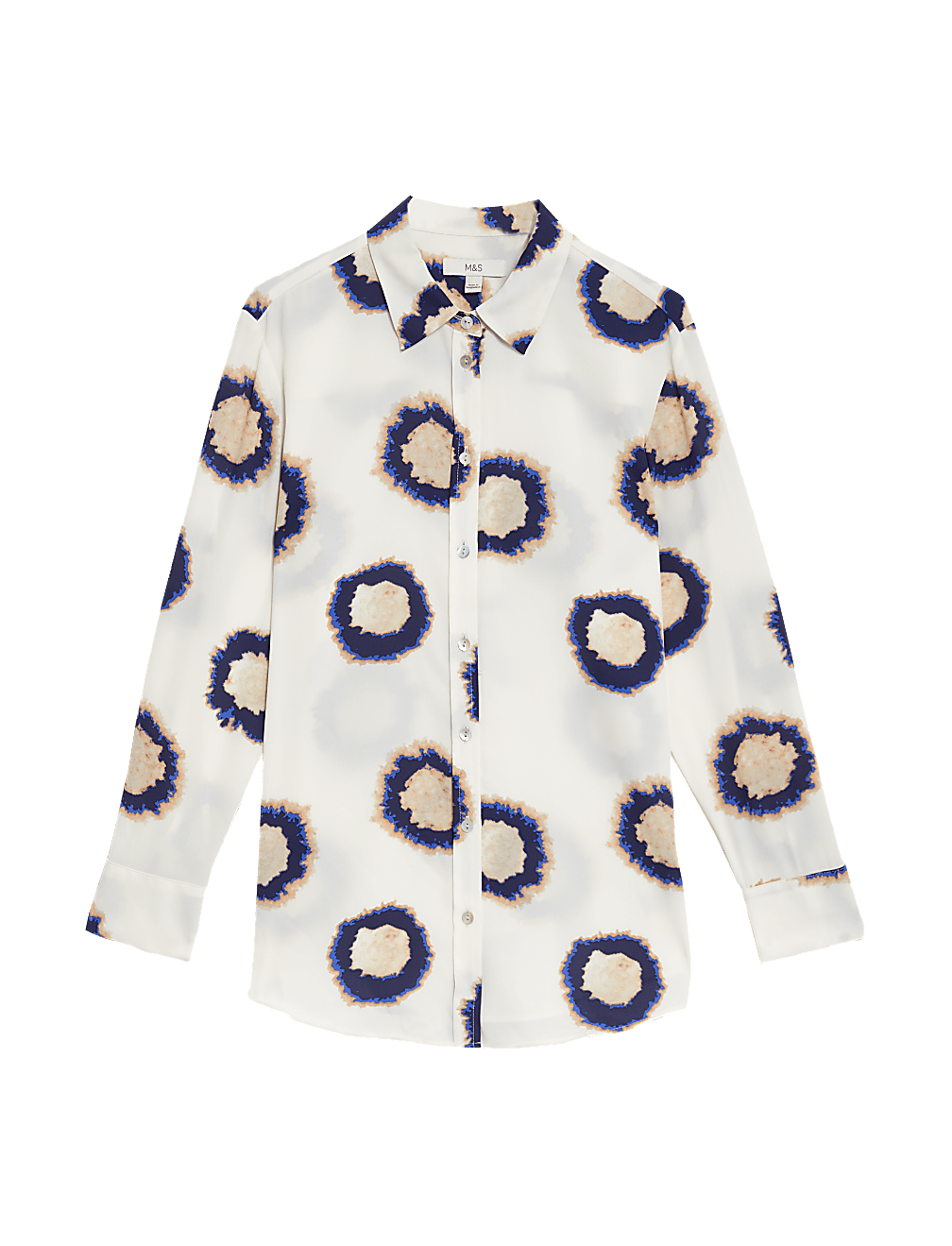 Printed Collared Button Through Blouse