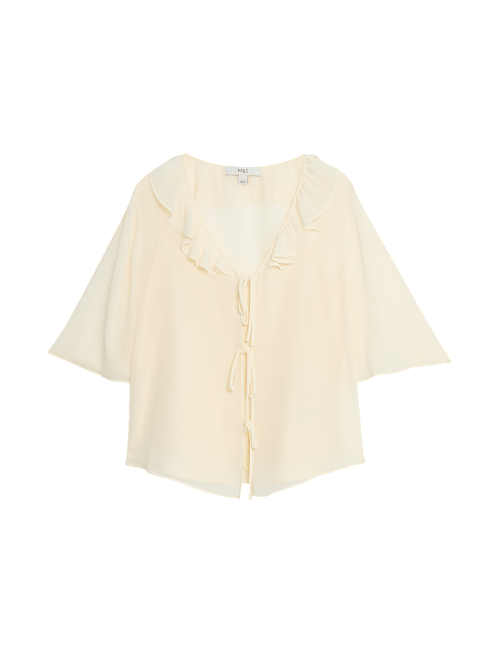 Tie Front Frill Detail Blouse