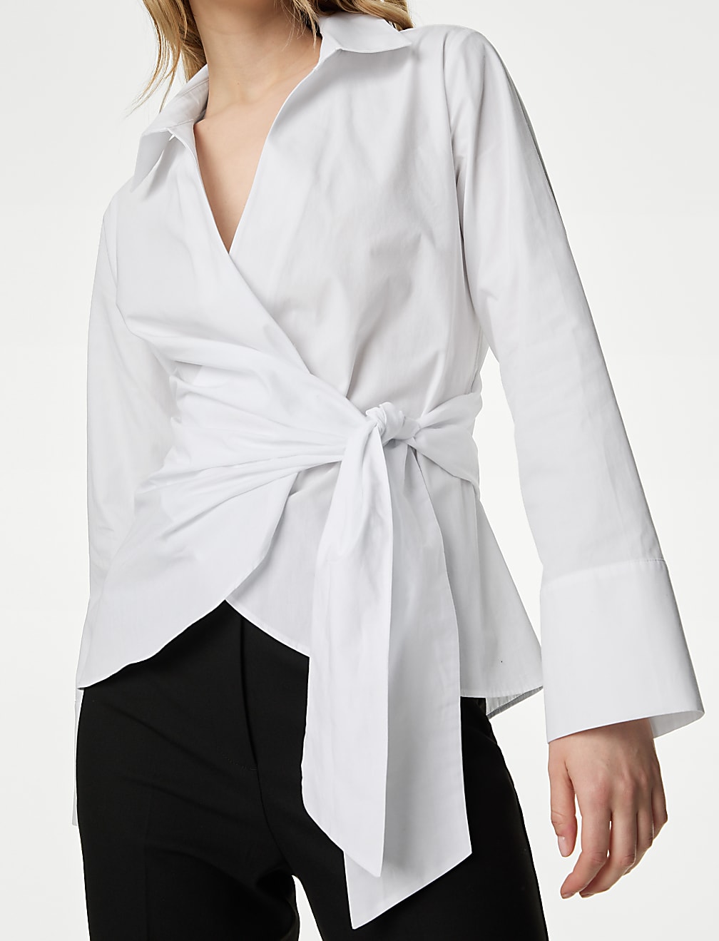 Pure Cotton Tie Front Shirt