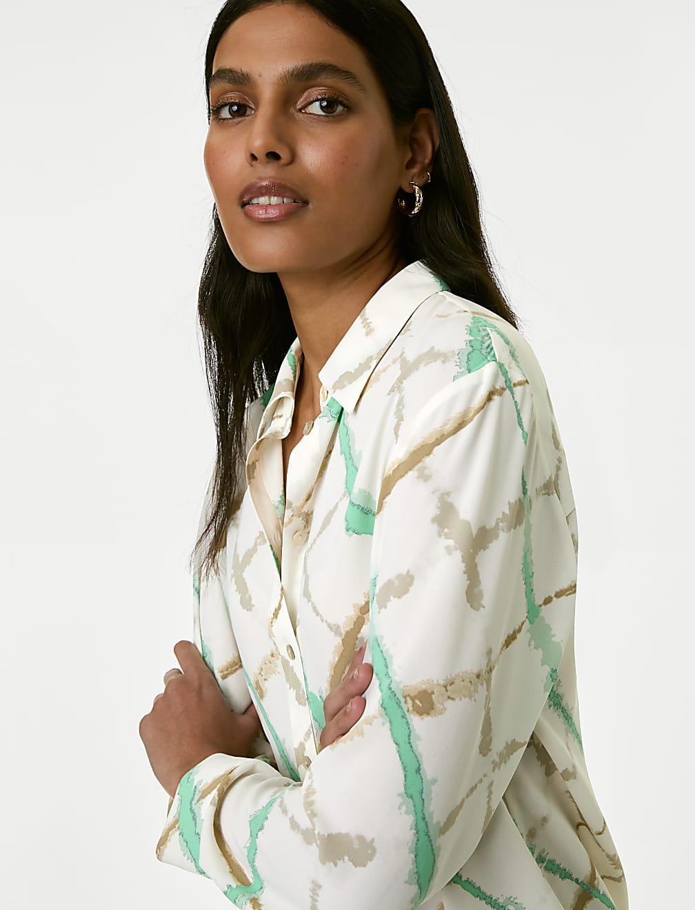 Printed Collared Blouse